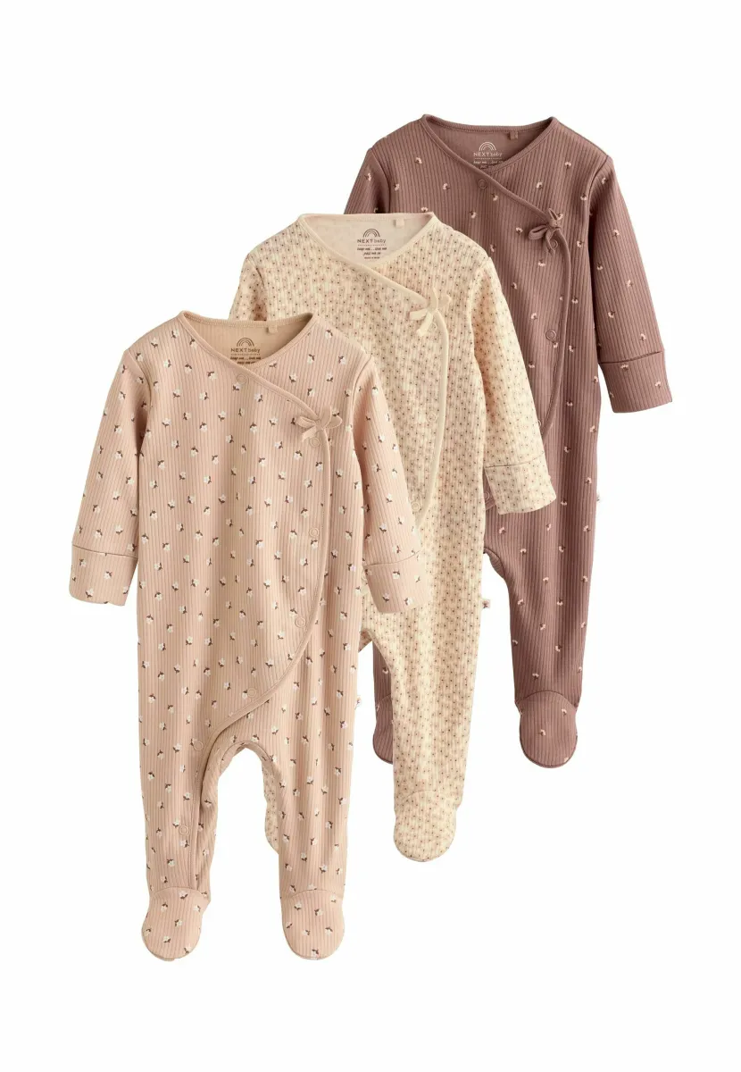 REGULAR FIT -   3 PACK  - Strampler - brown ditsy floral