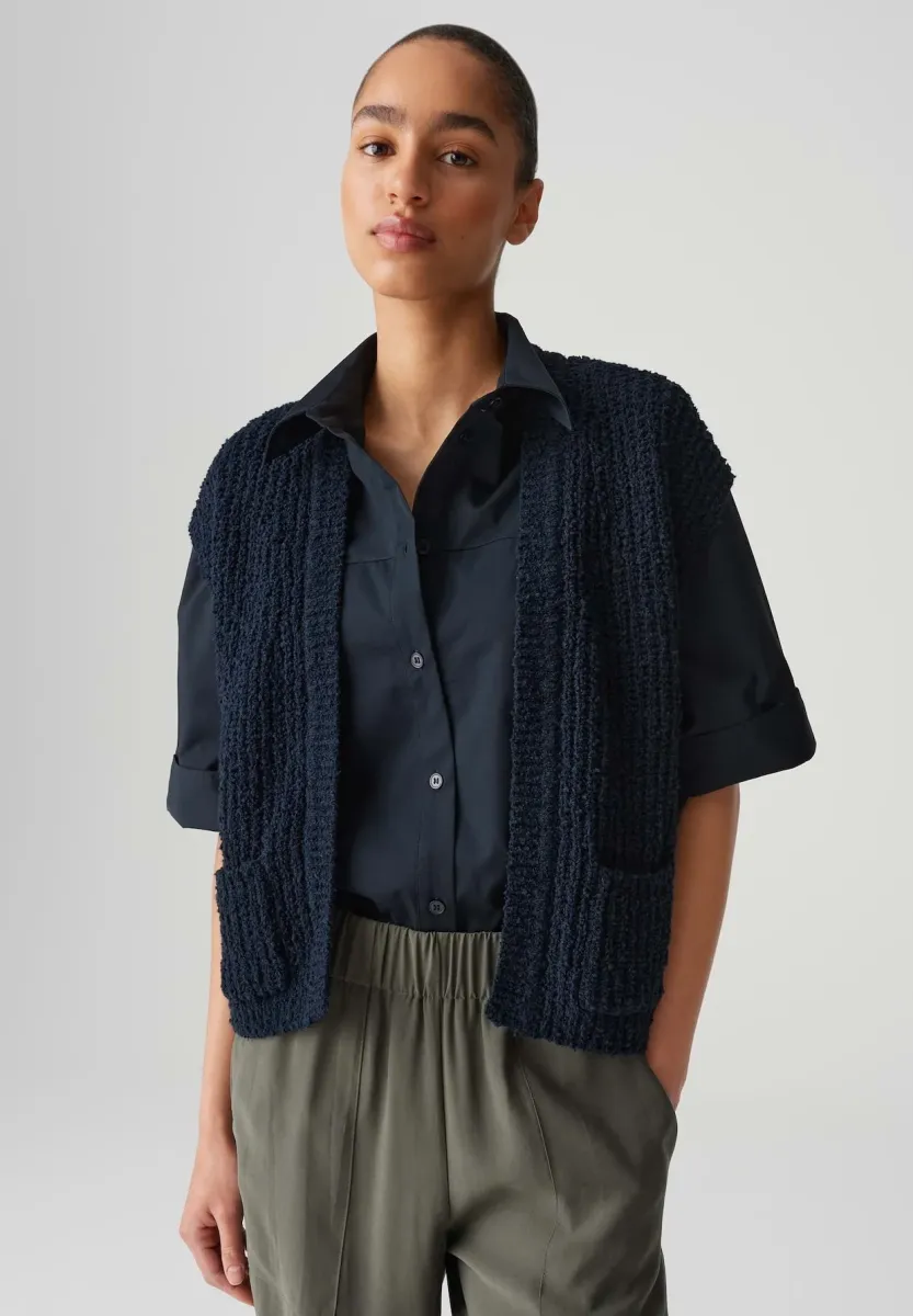 REGULAR FIT 3/4 SLEEVE - Strickjacke - coal blue