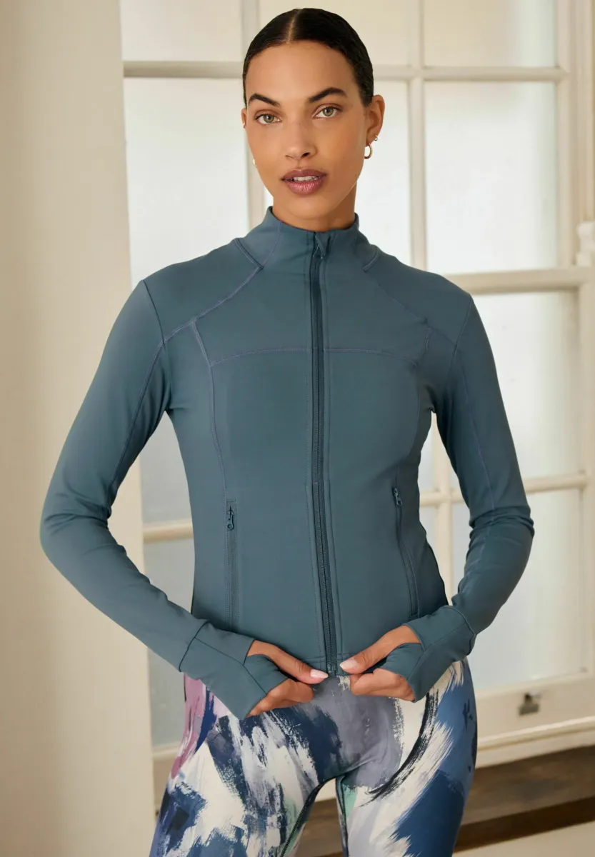 REGULAR FIT ACTIVE ZIP THROUGH YOGA - Trainingsjacke - slate grey