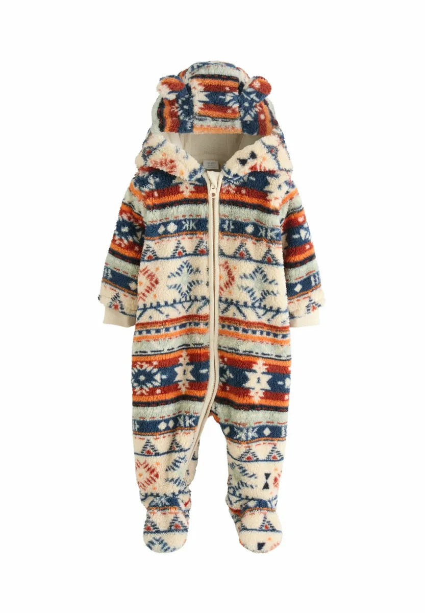 REGULAR FIT- ALL-IN-ONE - Strampler - white fairisle pattern zip through