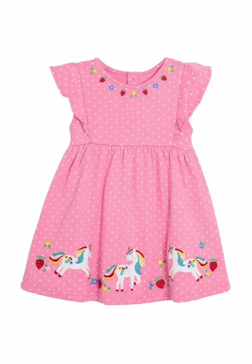 REGULAR FIT - APPLIQUÉ - Jerseykleid - fuchsia pink unicorn