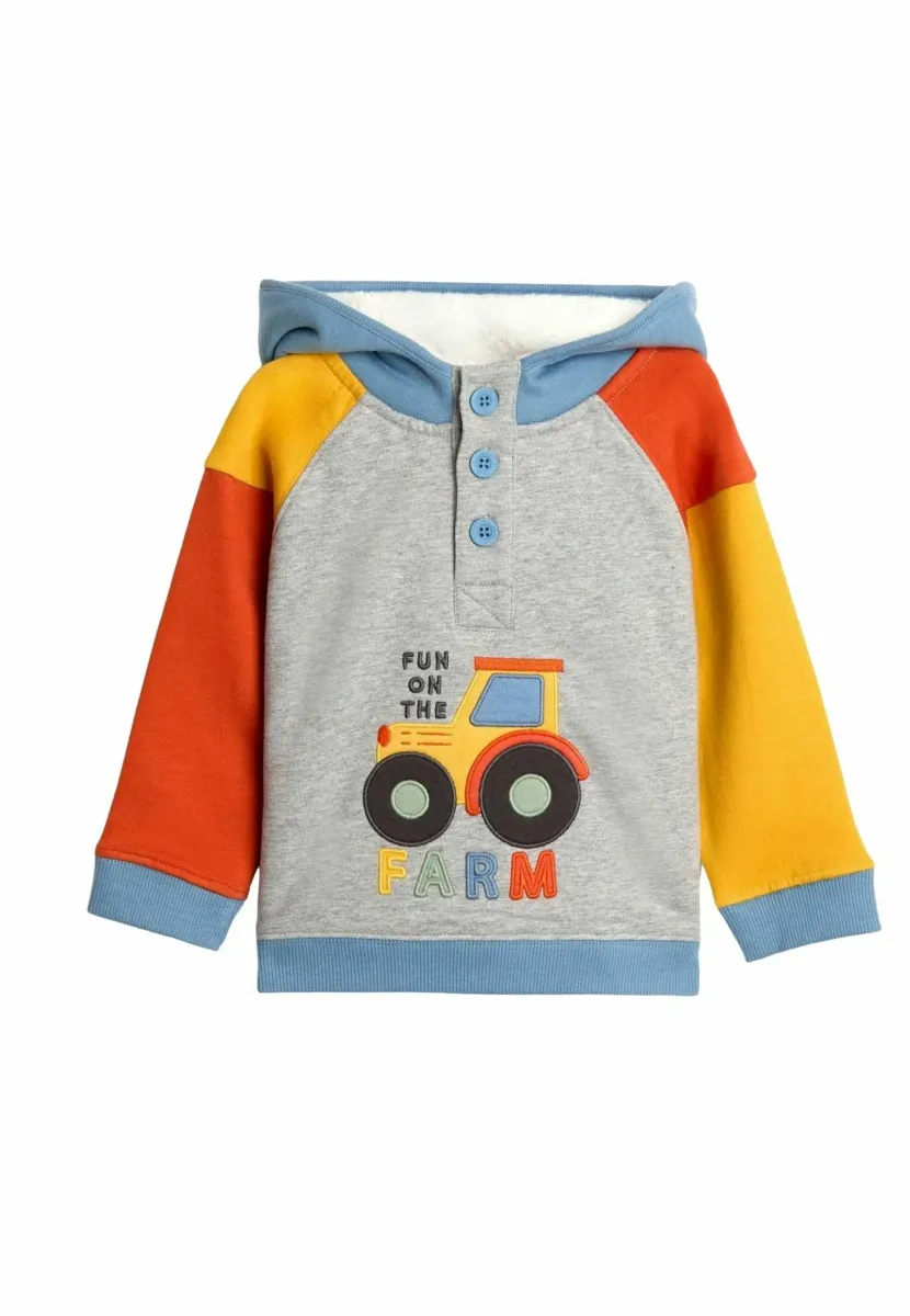 REGULAR FIT APPLIQUÉ - Kapuzenpullover - grey