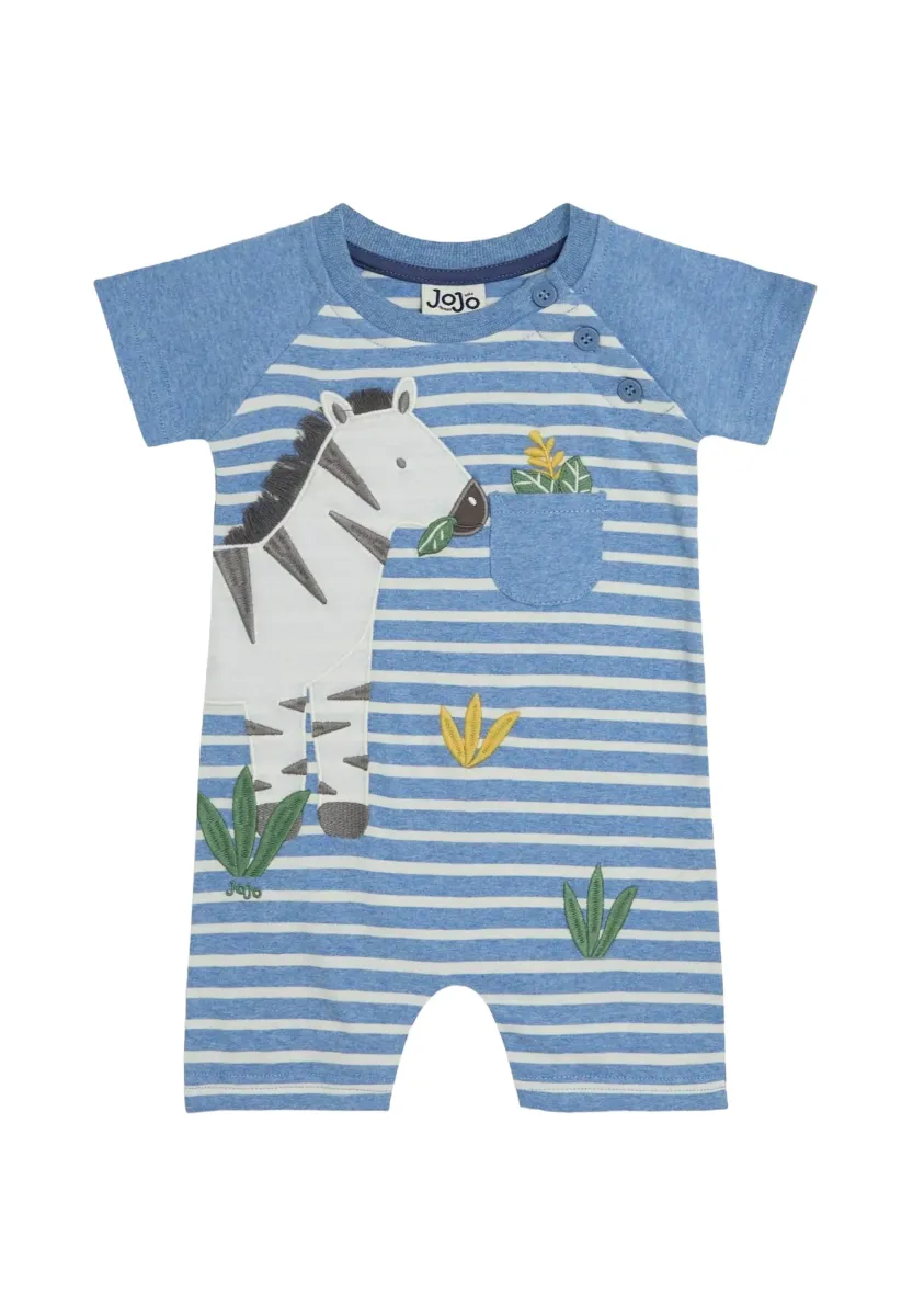REGULAR FIT - APPLIQUÉ ROMPER - Jumpsuit - blue marl zebra