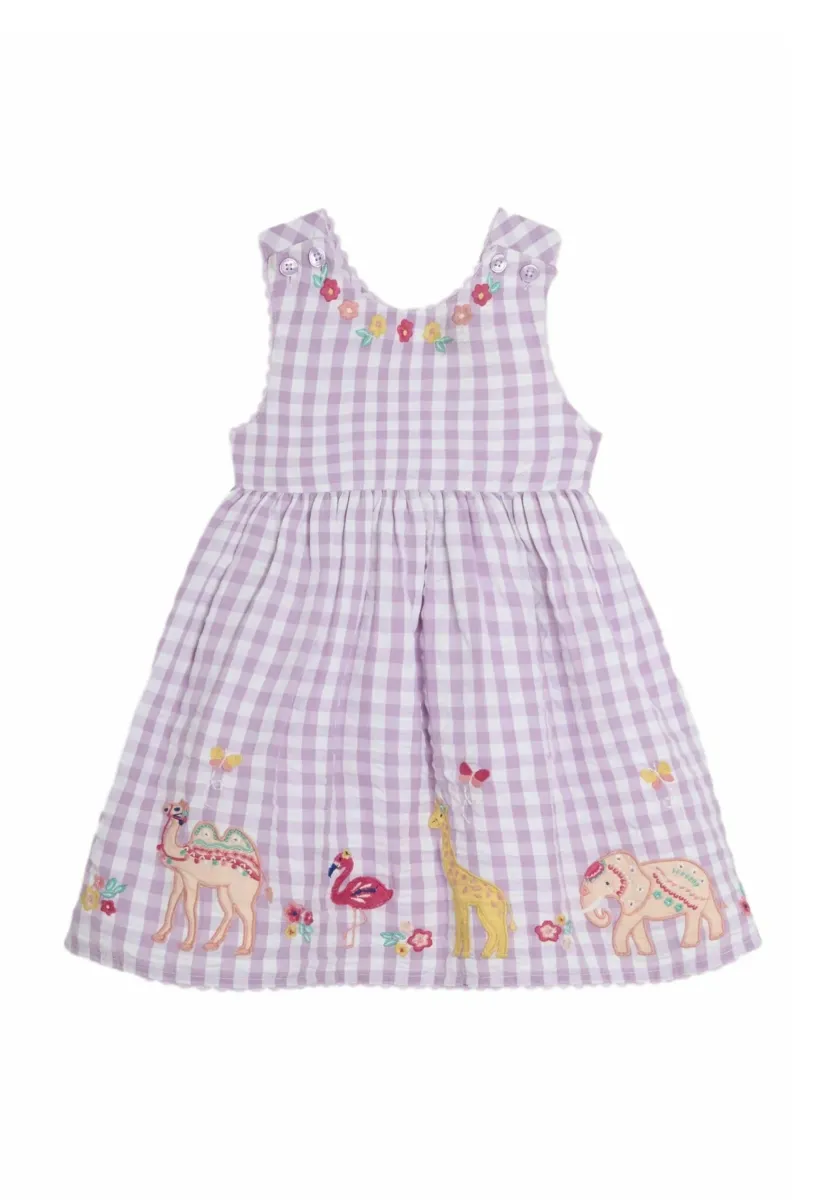 REGULAR FIT - APPLIQUÉ SEERSUCKER CROSS BACK - Freizeitkleid - lilac purple safari animals