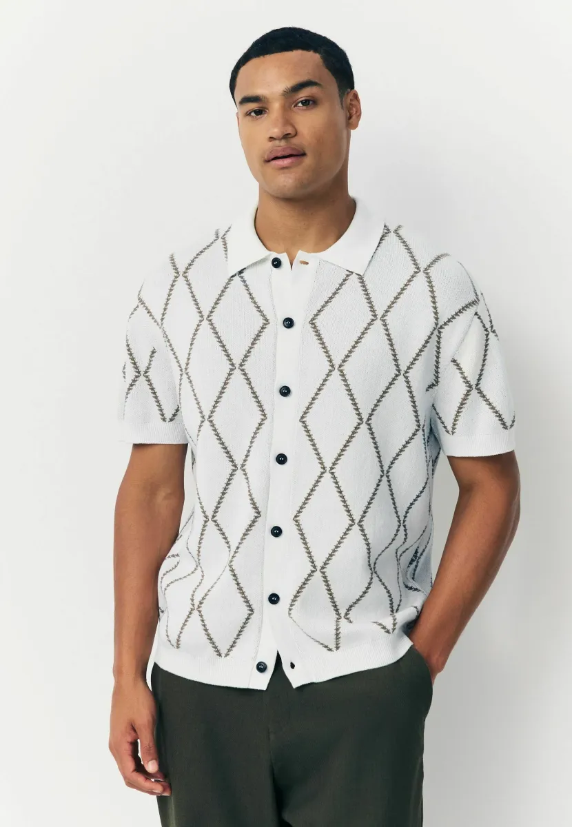 REGULAR FIT - ARGYLE - Hemd - ecru