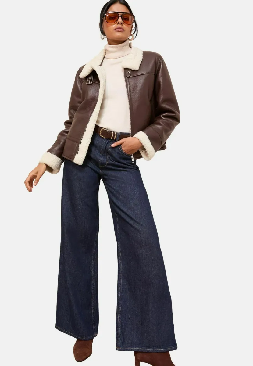 REGULAR FIT - AVIATOR  - Kunstlederjacke - brown
