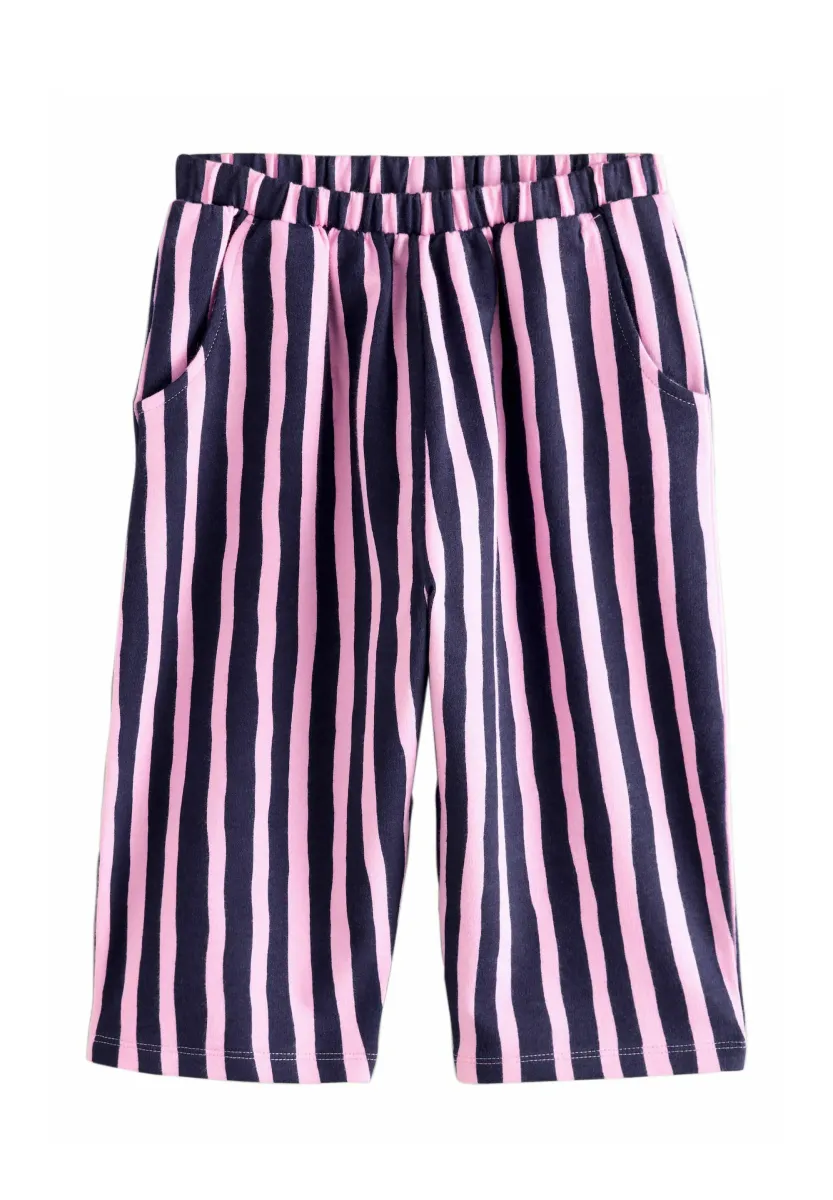 REGULAR FIT - BARREL LEG  - Stoffhose - navy pink stripe