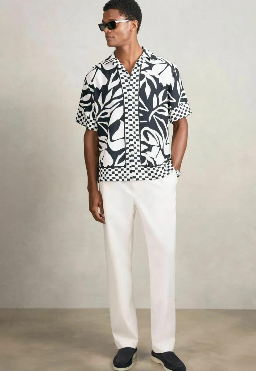 REGULAR FIT BEATTIE CUBAN COLLAR - Hemd - navy white