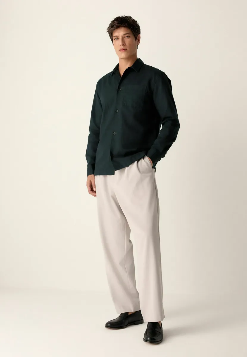 REGULAR FIT BLEND LONG SLEEVE - Hemd - black
