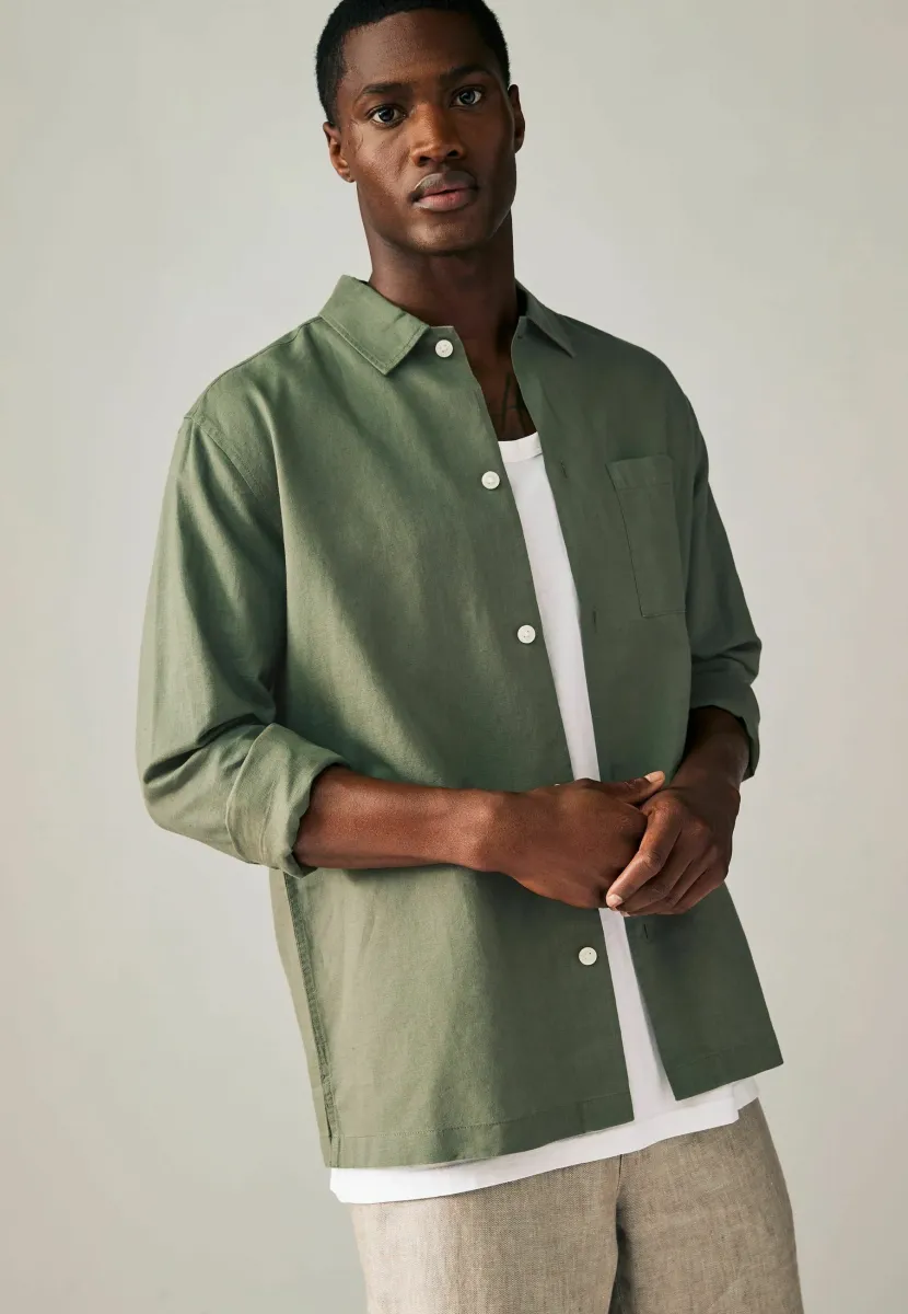 REGULAR FIT BLEND LONG SLEEVE - Hemd - dark green