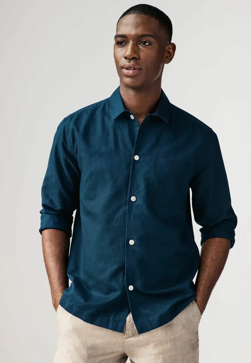 REGULAR FIT BLEND LONG SLEEVE - Hemd - navy blue