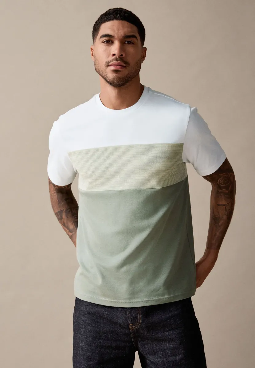 REGULAR FIT BLOCK  - T-Shirt print - green