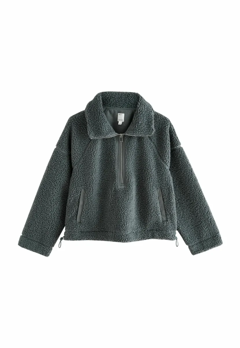 REGULAR FIT - BORG CROPPED  - Fleecepullover - grey