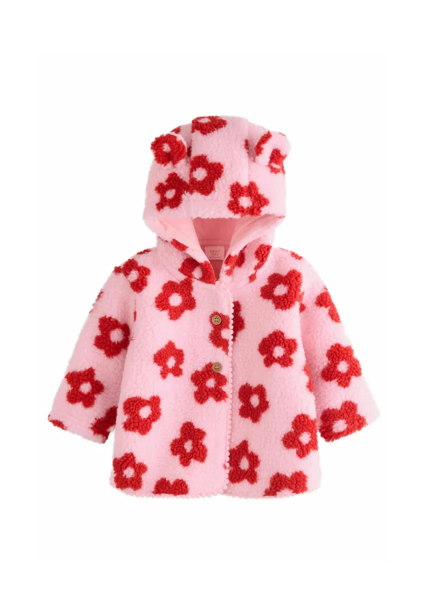 REGULAR FIT - BORG HOODED - Fleecejacke - pink floral all over print