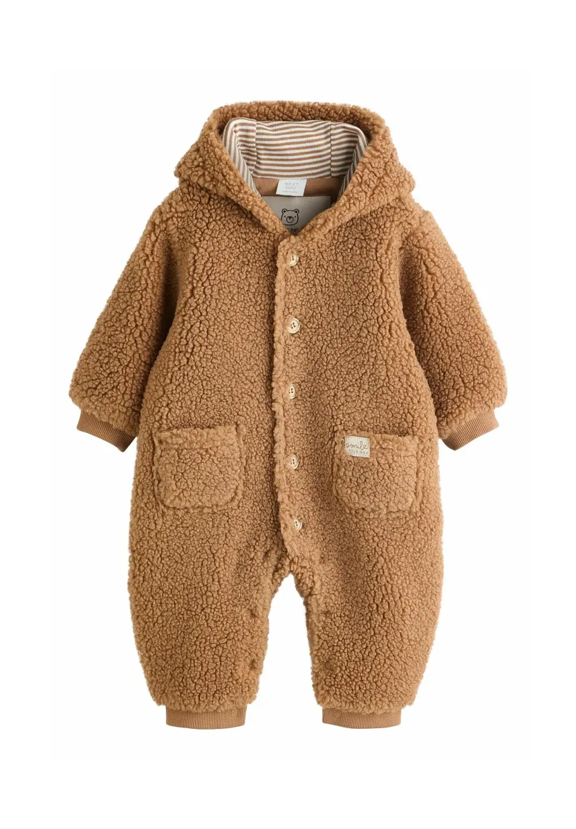 REGULAR FIT - BORG HOODED  - Jumpsuit - brown