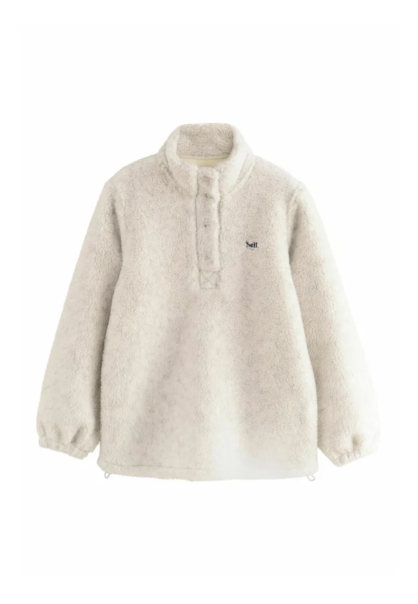 REGULAR FIT - BORG POPPER NECK  - Fleecepullover - oatmeal