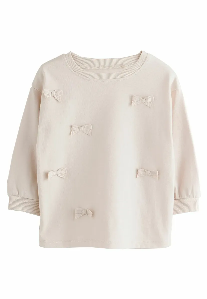 REGULAR FIT-BOW APPLIQUE - Langarmshirt - cream bow applique