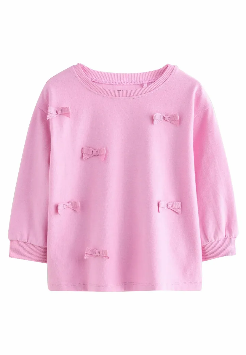 REGULAR FIT-BOW APPLIQUE - Langarmshirt - pink