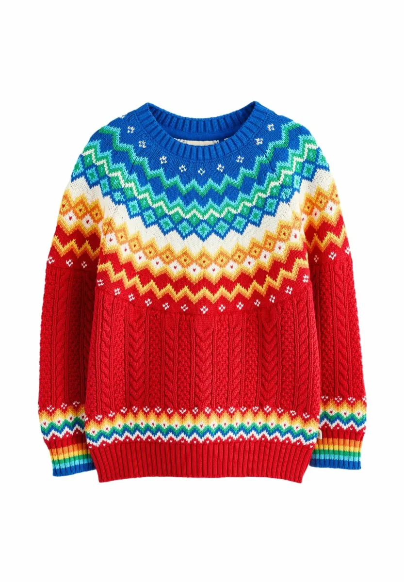 REGULAR FIT - BRIGHT FAIRISLE FAMILY CHRISTMAS - Strickpullover - red