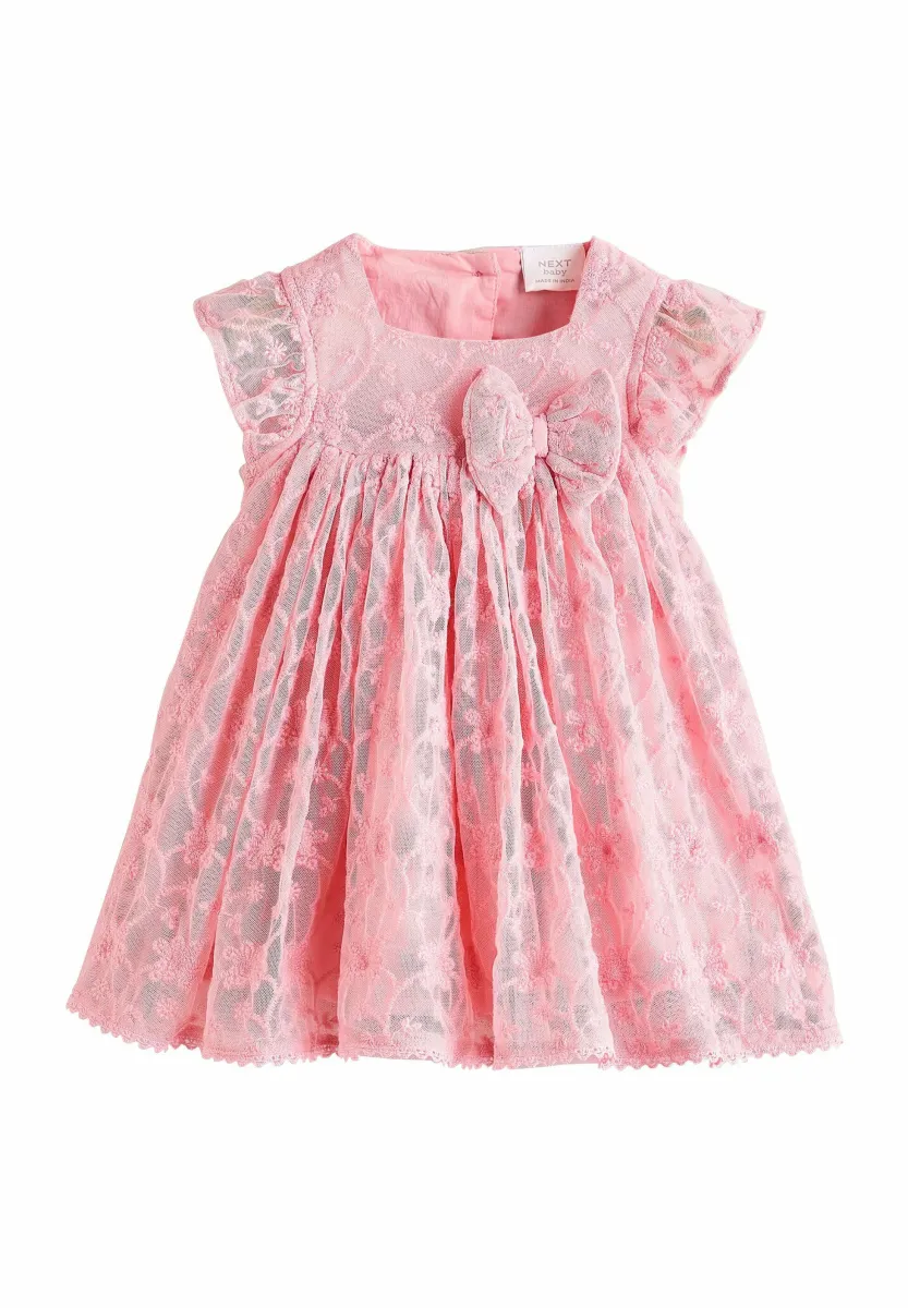 REGULAR FIT BRODERIE BOW - Cocktailkleid/festliches Kleid - pink
