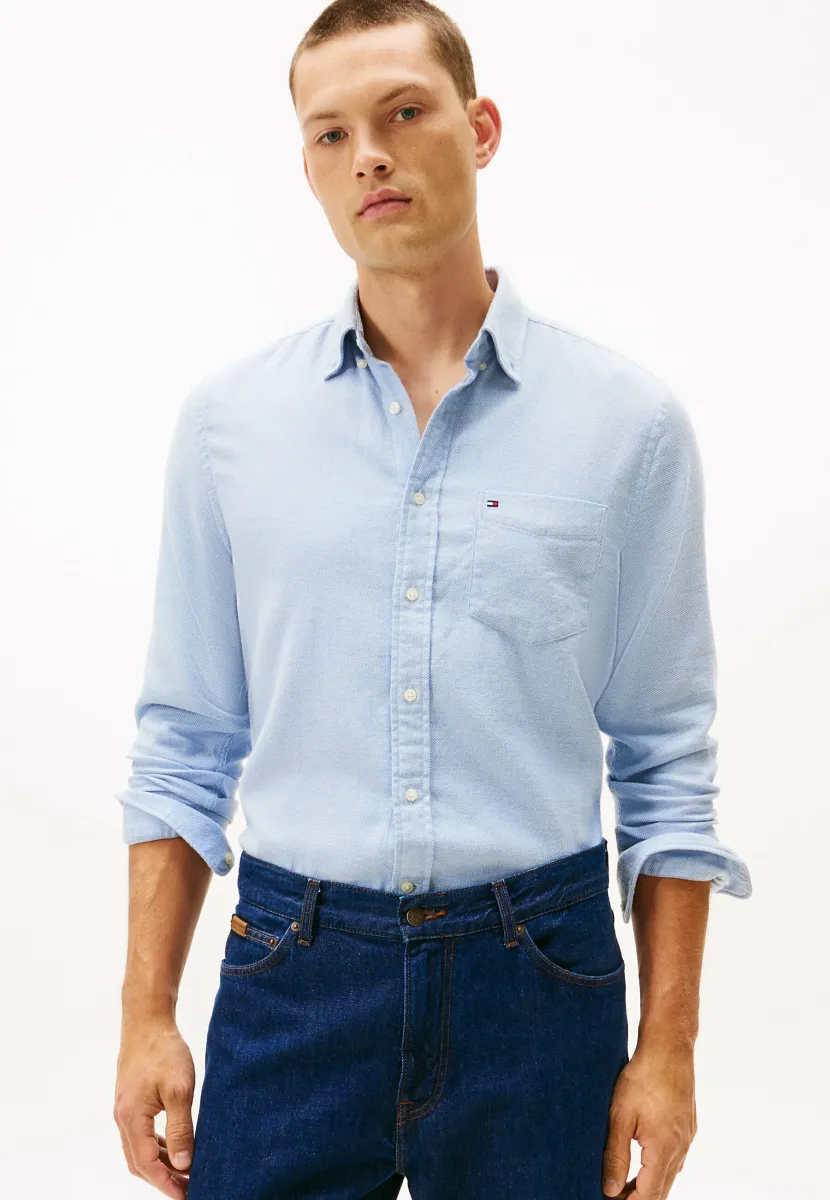 REGULAR FIT BRUSHED FLANNEL - Hemd - sky blue