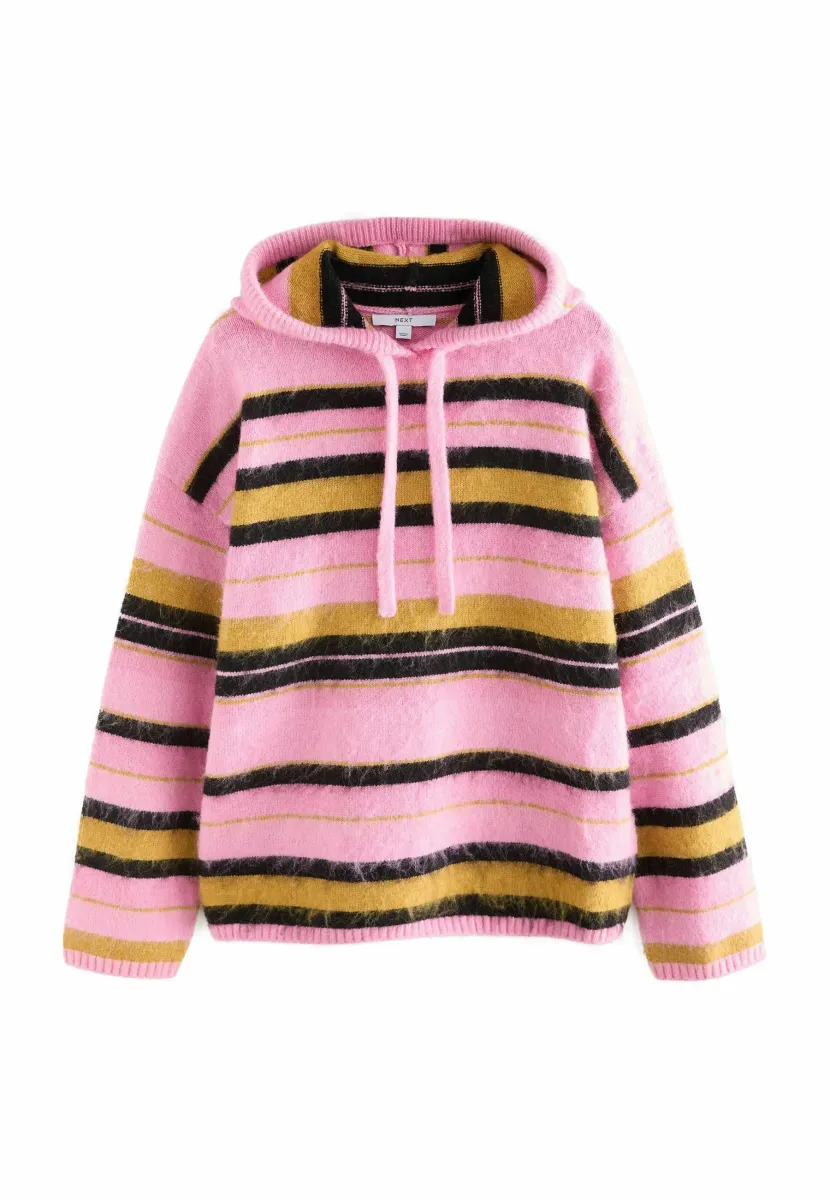 REGULAR FIT - BRUSHED - Kapuzenpullover - pink multi stripe