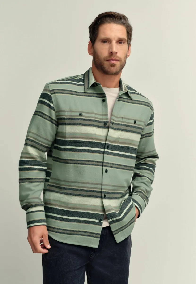 REGULAR FIT  - BRUSHED STRIPE LONG SLEEVE - Hemd - green
