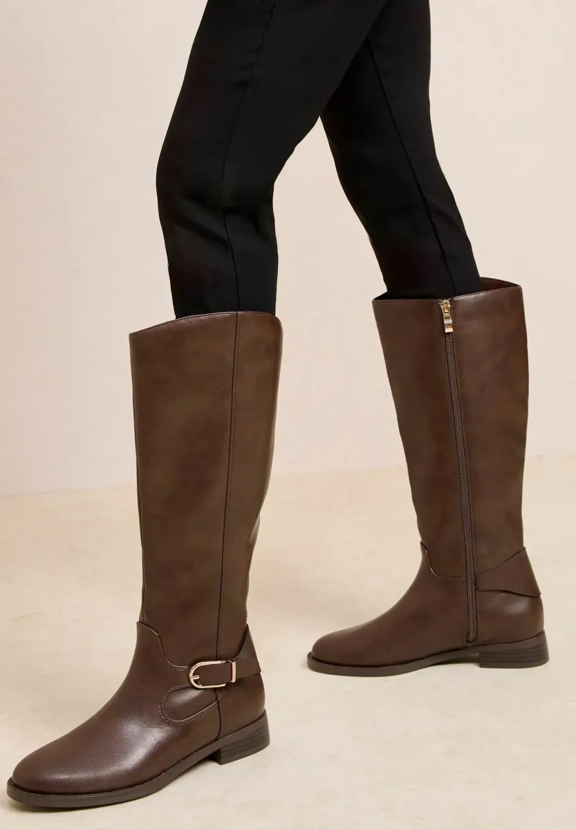 REGULAR FIT - BUCKLE RIDER - Stiefel - chocolate brown