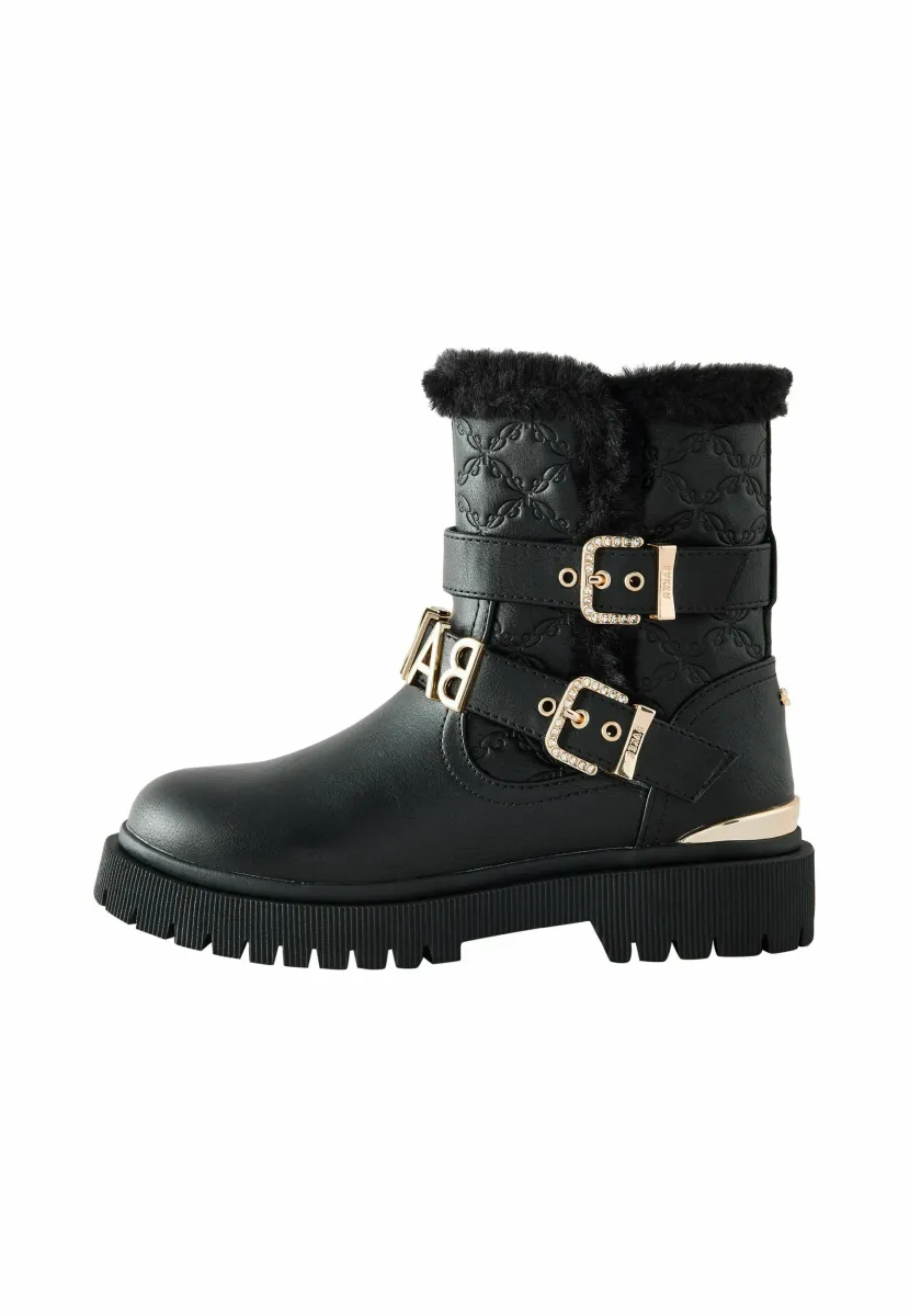 REGULAR FIT - BUCKLED CHUNKY - Cowboy-/Bikerstiefelette - black