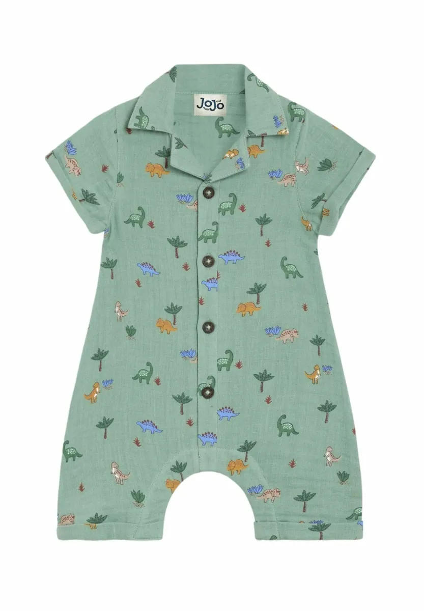 REGULAR FIT -BUTTON FRONT ROMPER - Jumpsuit - khaki dino