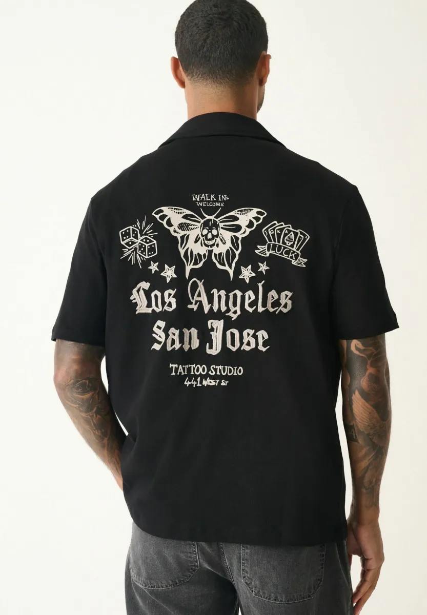 REGULAR FIT - BUTTON THROUGH - Hemd - black tattoo