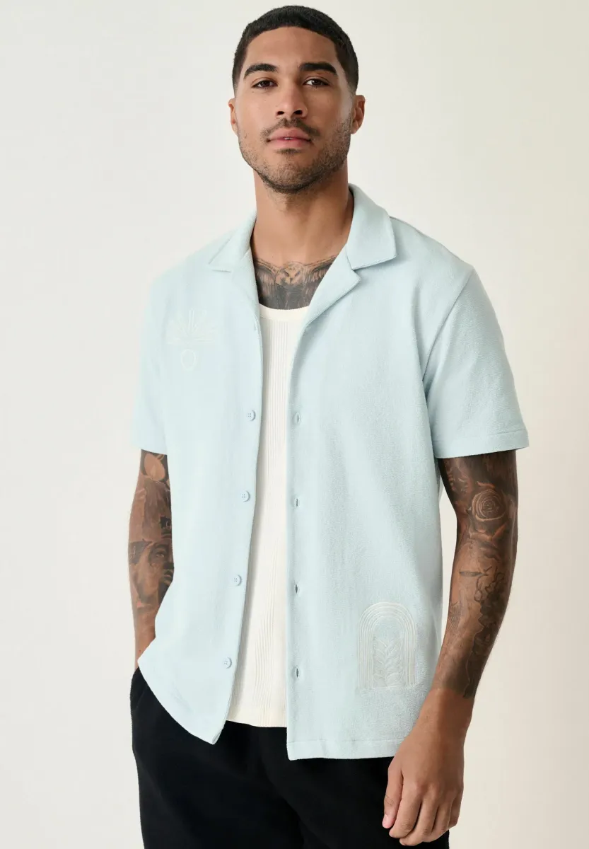 REGULAR FIT - BUTTON THROUGH - Hemd - blue embroidery