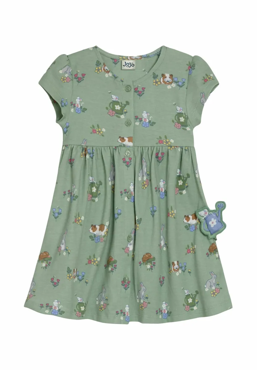 REGULAR FIT BUTTON THROUGH - Jerseykleid - green guinea pig friends pet in pocket