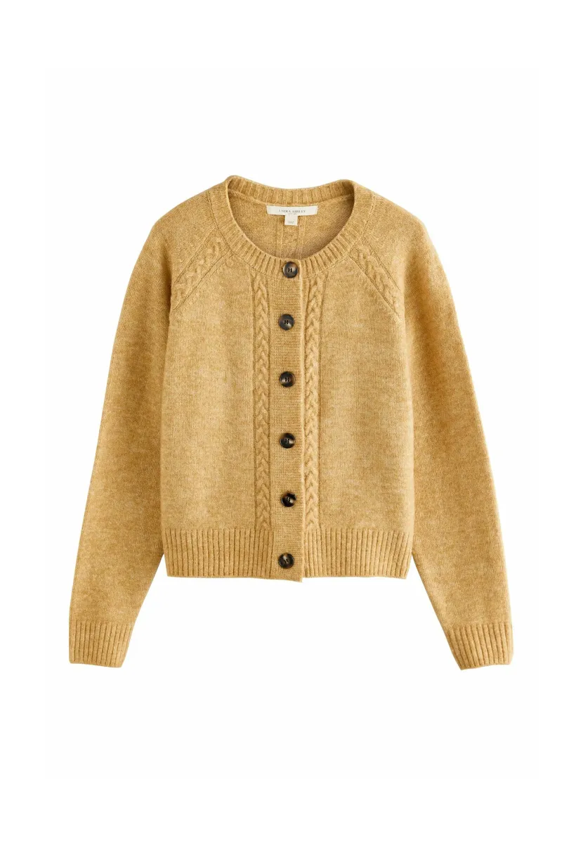 REGULAR FIT - CABLE - Strickjacke - ochre yellow
