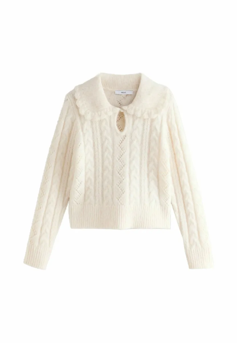 REGULAR FIT - CABLE  - Strickpullover - ecru