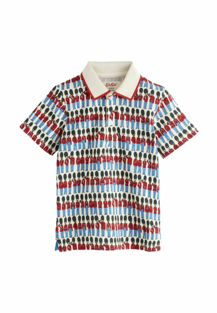 REGULAR FIT - CATH STON ALL-OVER-PRINT SHORT SLEEVE - Poloshirt - navy red