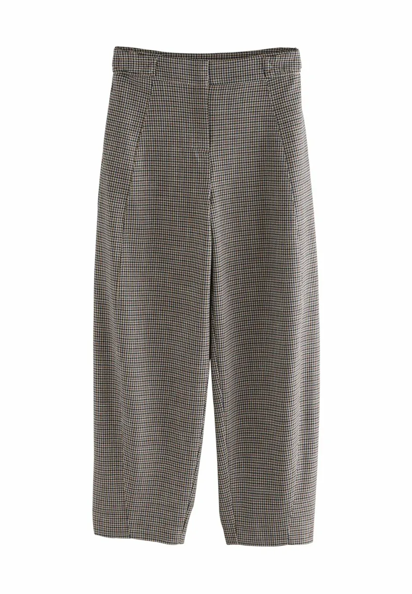 REGULAR FIT - CHECK BARREL TAILORED - Stoffhose - brown