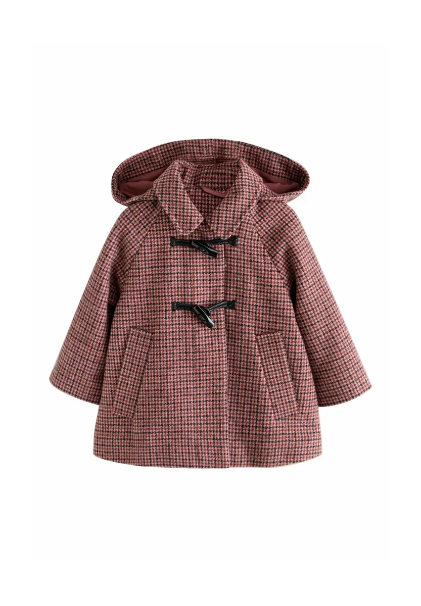 REGULAR FIT - CHECK DUFFLE - Klassischer Mantel - pink black