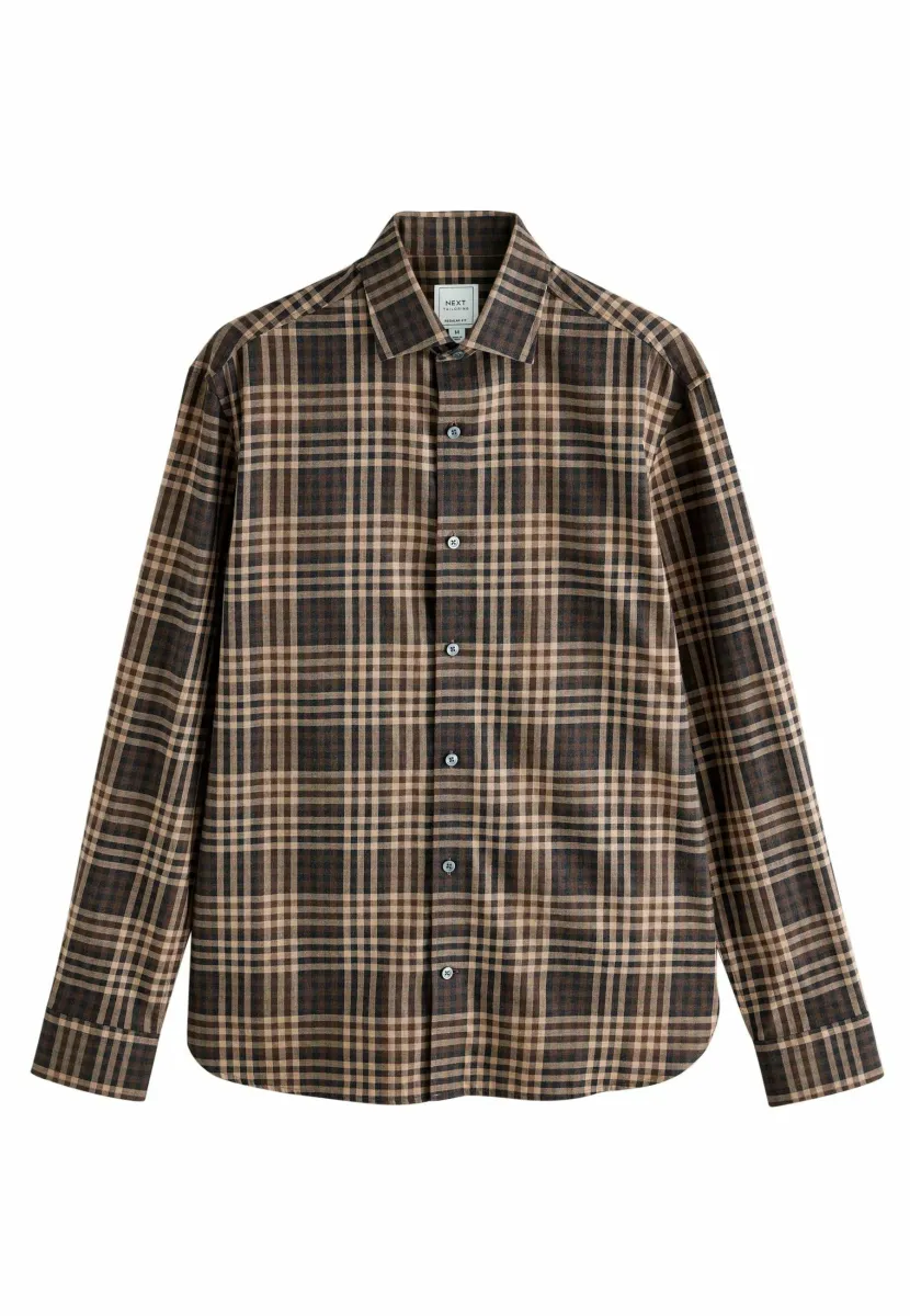 REGULAR FIT - CHECK SOFT TOUCH SMART LONG SLEEVE - Hemd - brown tonal