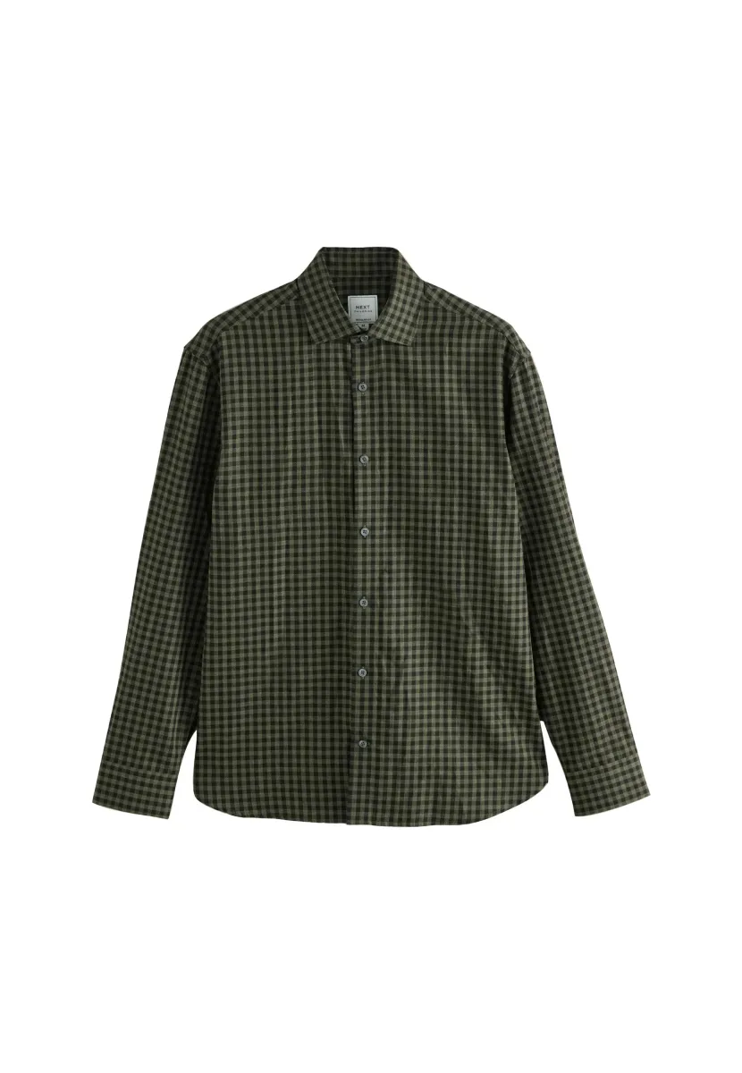 REGULAR FIT - CHECK SOFT TOUCH SMART LONG SLEEVE - Hemd - olive green gingham