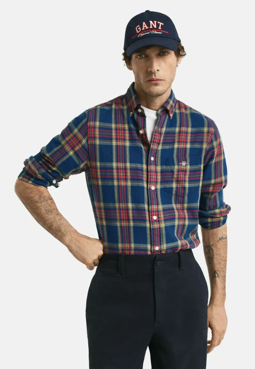 REGULAR FIT CHECKED INDIGO - Hemd - indigo