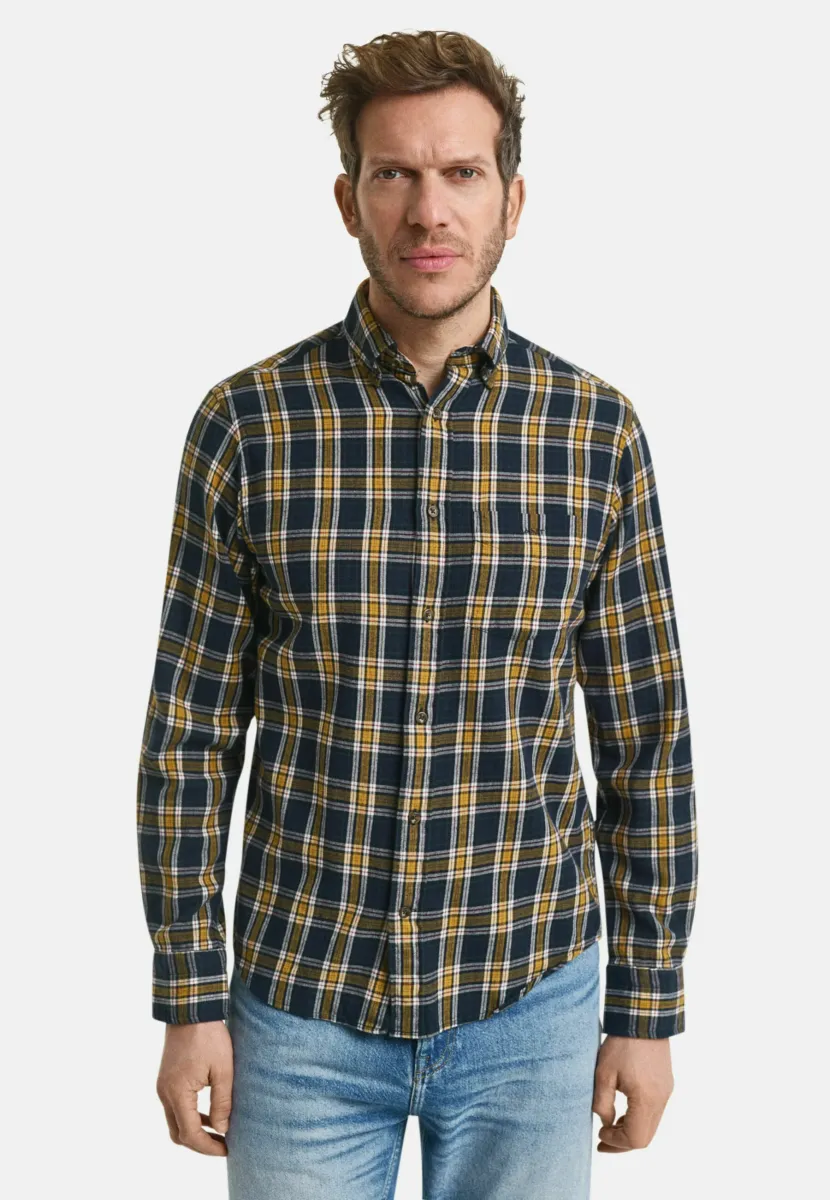 REGULAR FIT CHECKED WINDBLOWN - Hemd - evening blue