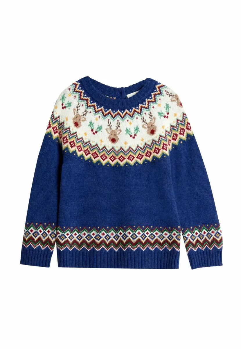REGULAR FIT - CHRISTMAS FAIR ISLE  - Strickpullover - navy blue reindeer