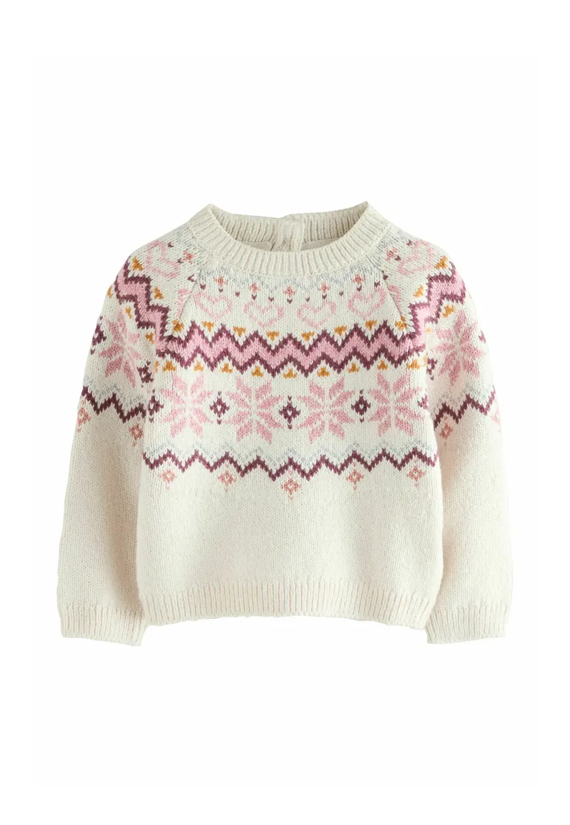 REGULAR FIT - CHRISTMAS FAIRISLE  - Strickpullover - ecru