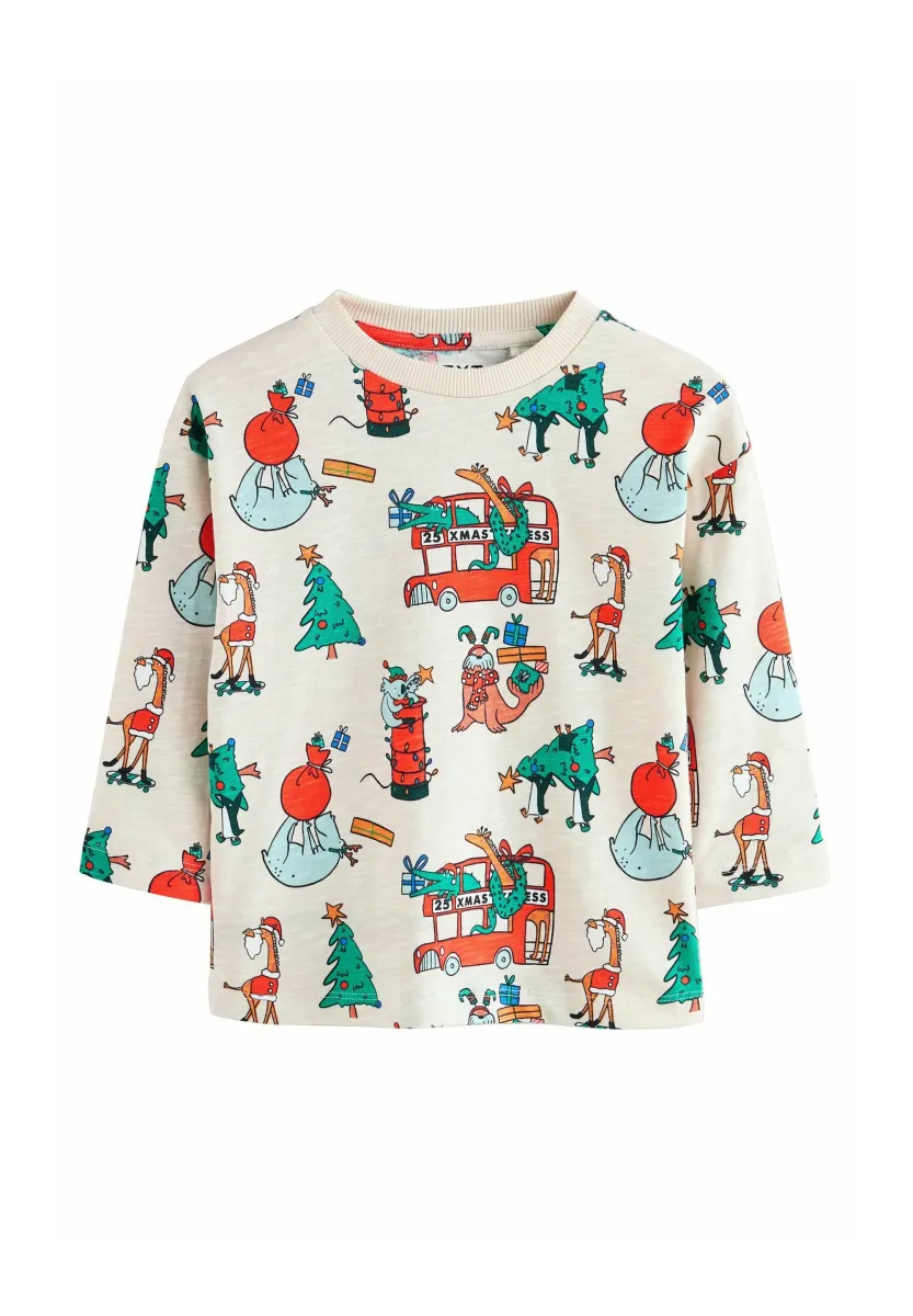 REGULAR FIT - CHRISTMAS - Langarmshirt - stone all over print