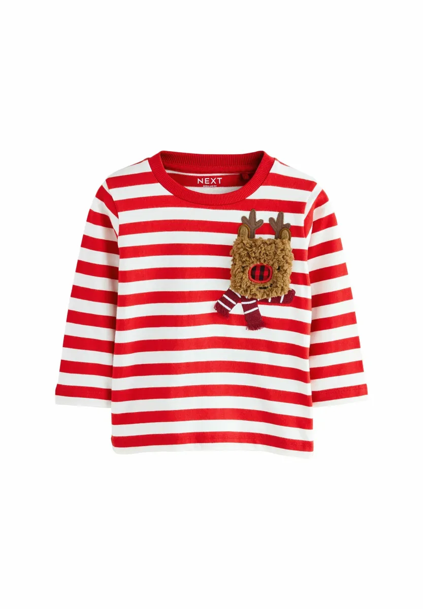 REGULAR FIT - CHRISTMAS - Langarmshirt - white/red reindeer pocket