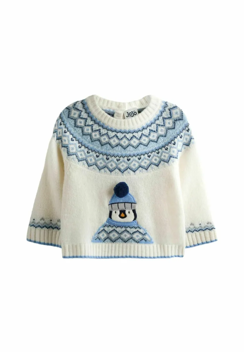 REGULAR FIT - CHRISTMAS PENGUIN - Strickpullover - ecru penguin