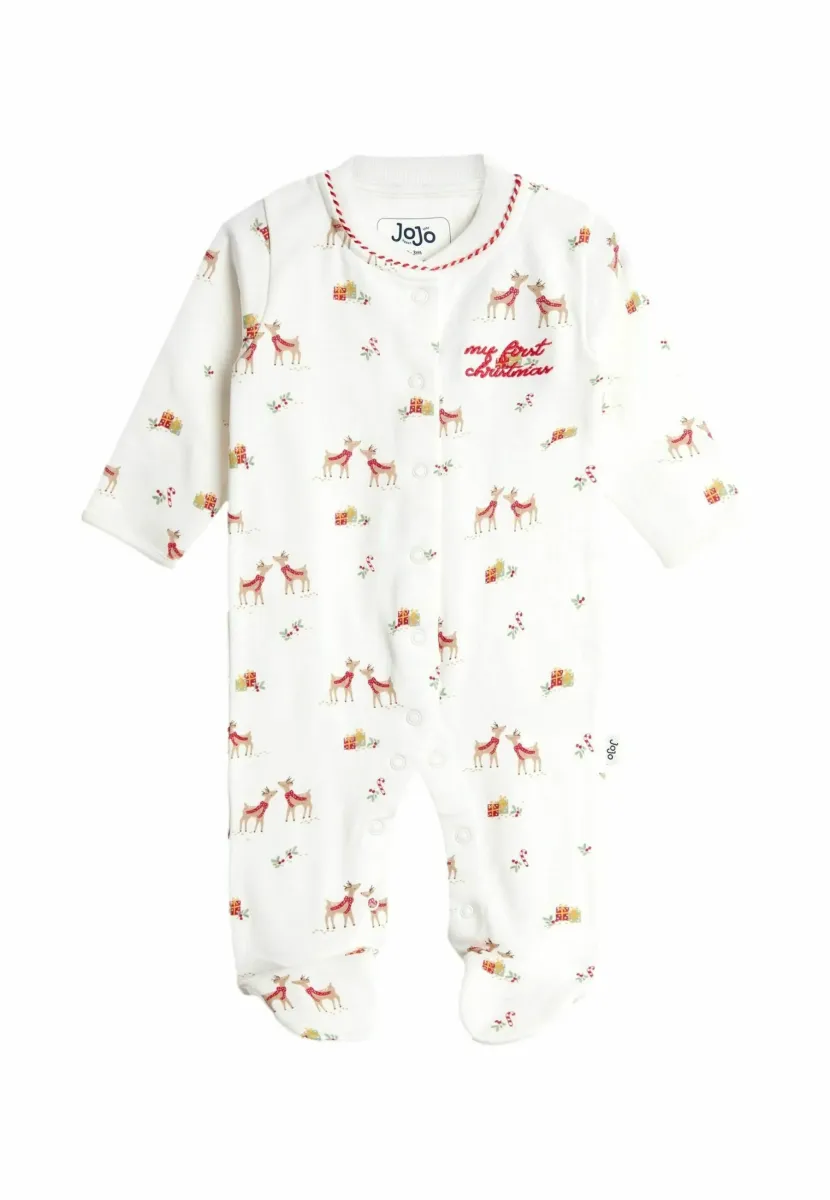 REGULAR FIT - CHRISTMAS PRINTED FOOTED - Strampler - cream raindeer