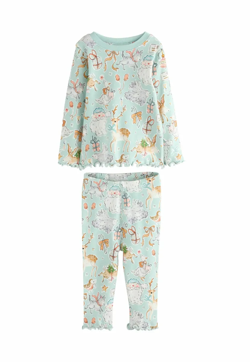 REGULAR FIT - CHRISTMAS SET - Nachtwäsche Set - blue goose print