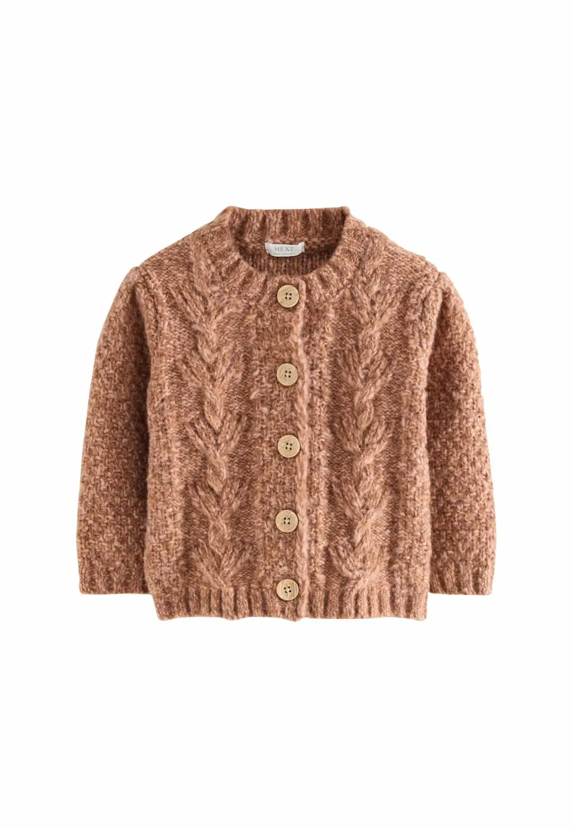 REGULAR FIT - CHUNKY BOBBLE - Strickjacke - chocolate brown